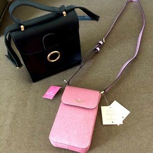Kate Spade phone crossbody and black buckle bag